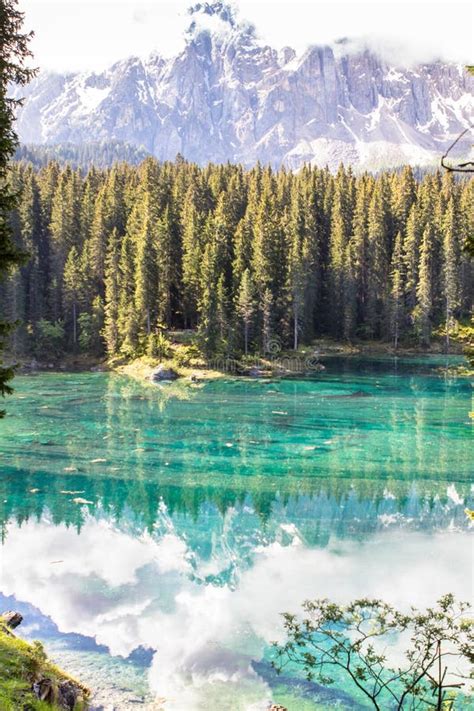 Karersee Lake In The Dolomites In South Tyrol Italy Stock Image