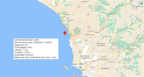 Conoce el registro sísmico más reciente y explora los eventos de un día o mes específico. Temblor hoy en Lima: segundo sismo se registró en la ...