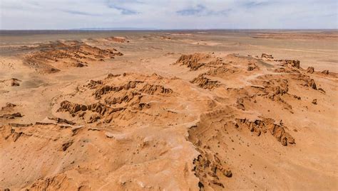 Aerial View Of The Gobi Desert Mongolia Stock Photo