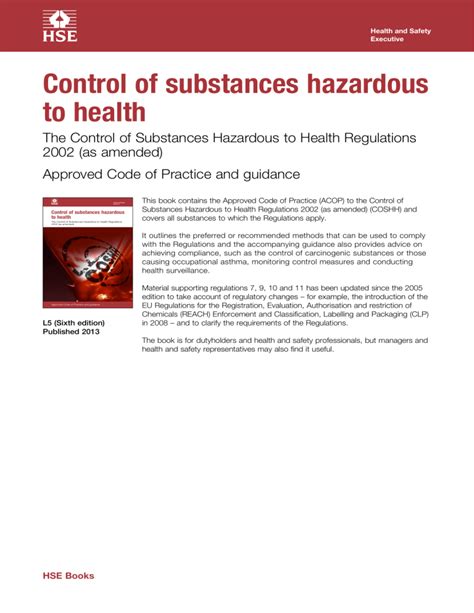 Control Of Substances Hazardous To Health Hse