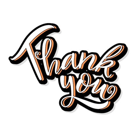 Premium Vector White And Orange Thank You Words