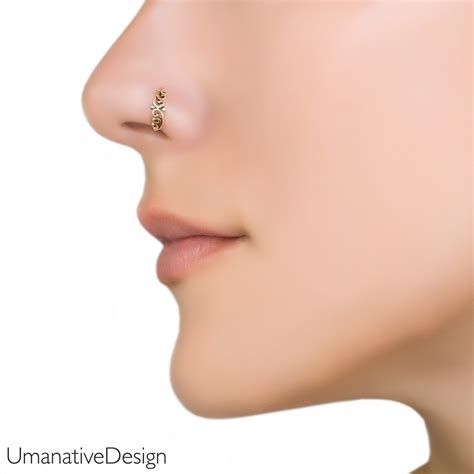 Indian Nose Ring Gold Nose Ring Nose Hoop Delicate Nose Etsy