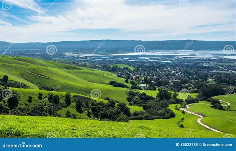 Silicon Valley Panorama From Mission Peak Hill Stock Image Image Of