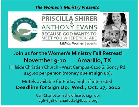 Fbc Womens Ministry Upcoming Events Womens Ministry Fall Retreat