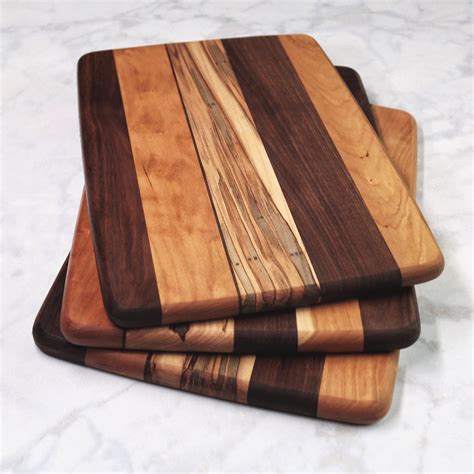 Wood Cutting Board Walnut Cherry And Ambrosia Maple Wood Etsy Uk