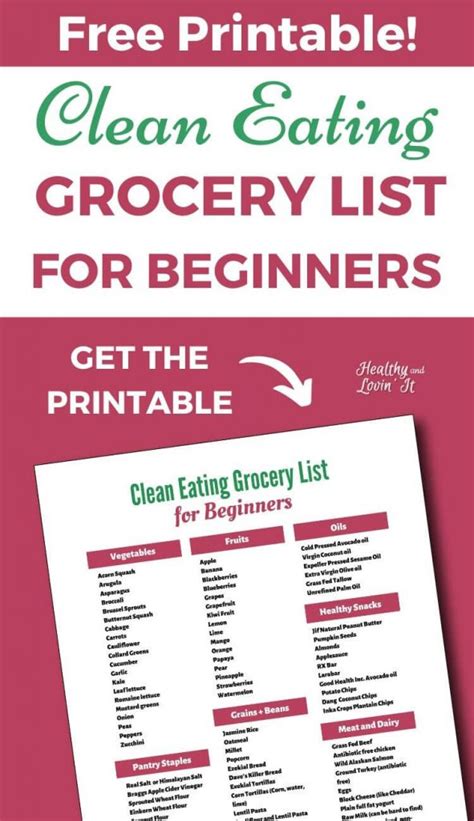 10 The Origin Free Printable Grocery List For Healthy Eating