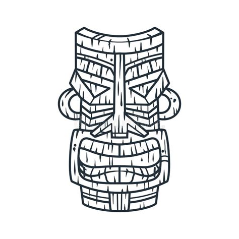 Trendy Hawaii Tiki Mask Or Face Idol Ethnic Totem Stock Vector Illustration Of Mask Exotic