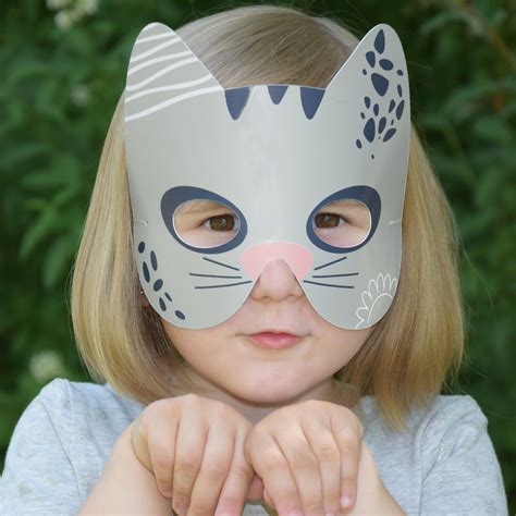 Cat Mask For Kids Printable Cat Mask Party Favor Cat Photo Etsy