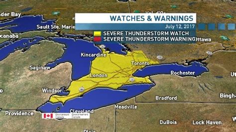 Severe Thunderstorm Watch Quebec Severe Thunderstorm Watch Issued For
