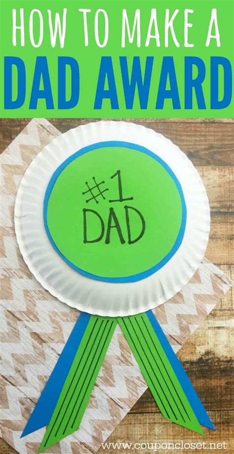 This one is a simple card made with some colourful paper tool cutouts. Homemade Father's Day Gift Idea - #1 Dad Award - One Crazy Mom