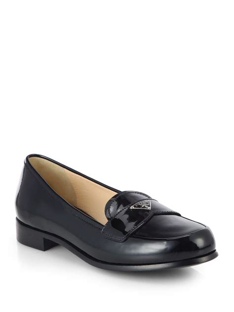 Prada Patent Leather Loafers In Black Lyst