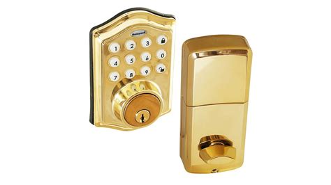 Honeywell Electronic Deadbolt Door Lock With Keypad Polished Brass