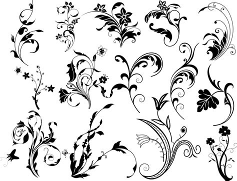 Swirl Floral Vectors Set Illustration (.ai) vector file ...