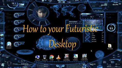 Futuristic Cmputer Desktop Neon Space Rainmeter Theme Youtube