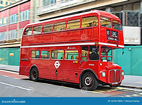 Iconic British Double Decker Routemaster Red Bus In London Editorial Image