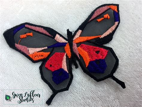 Modern Embroidered Butterfly Appliques Gwen Lafleur Studios
