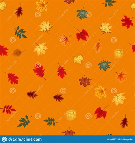 Abstract Vector Illustration Autumn Seamless Pattern Background With