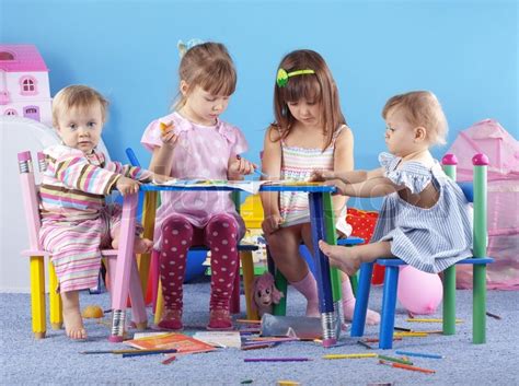 Group Of Kids Playing In The Kindergarten Stock Photo Colourbox