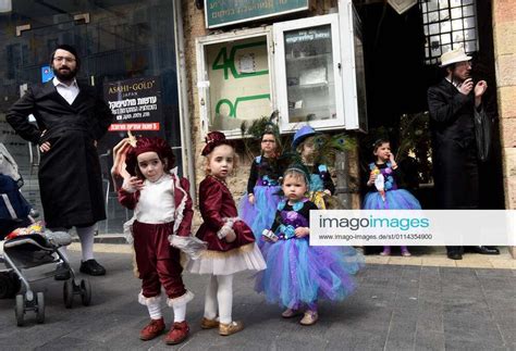 Ultra Orthodox Jewish Children Dress In Costumes To Celebrate Purim In