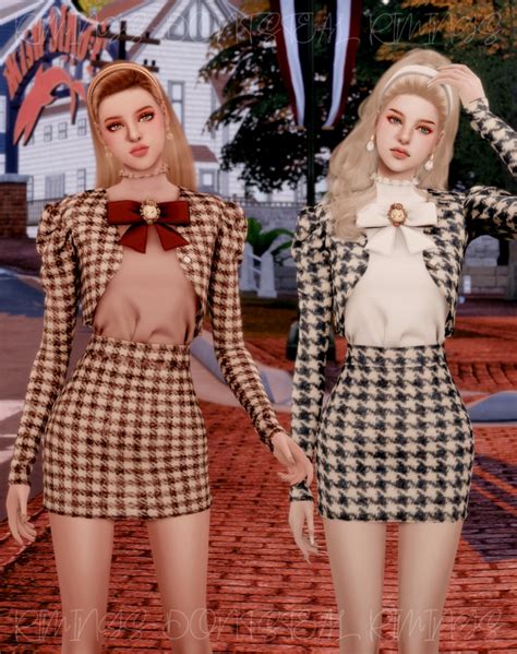 Elegance Tweed Twopiece At Rimings Sims 4 Updates