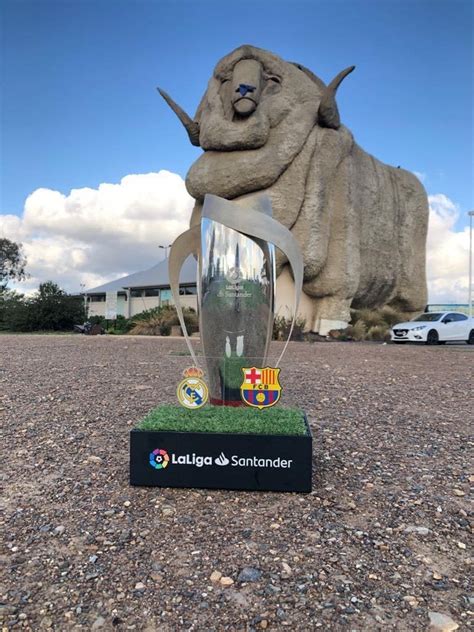 The season began on 18 august 2017 and concluded on 20 may 2018. La Liga trophy pictured in Goulburn : Aleague