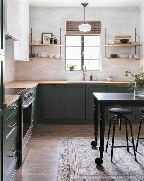 Rustic Sage Green Kitchen Cabinets And A Gold Gooseneck Sink Soul And Lane