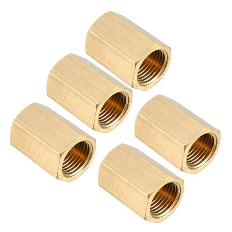 Brass Pipe Fitting Coupling 18 Pt Female Thread Hex Adapter 5pcs
