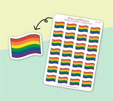 classic pride flag sticker sheet lgbtq stickers envelope etsy