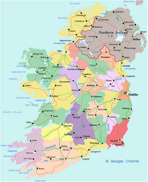 Printable Map Of Ireland