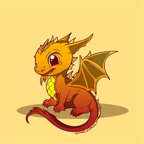 Cute Chibi Dragon Vectors In Cartoon Style Of Cute For Illustration