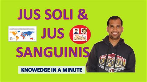 Jus Soli And Jus Sanguinis Knowledge In A Minute One Minute Video To