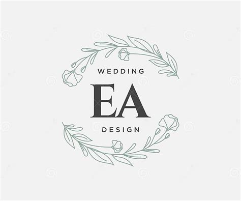 ea initials letter wedding monogram logos collection hand drawn modern minimalistic and floral