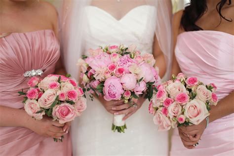 Pale Pink Peonies And Mimi Eden Spray Rose Bridal Bouquet And