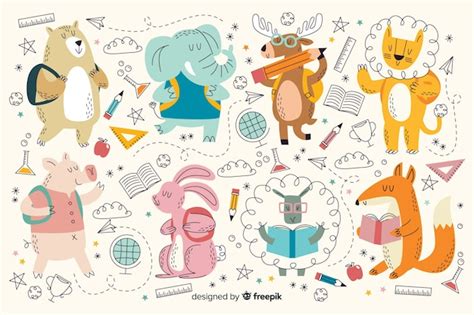 Free Vector Back To School Animal Collection