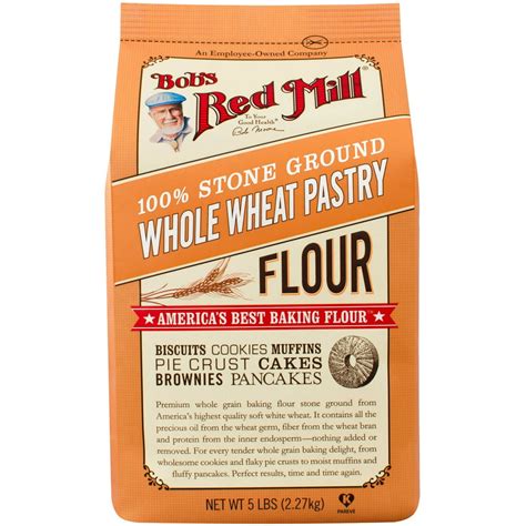 Bobs Red Mill Whole Wheat Pastry Flour 5 Lb Pack Of 4