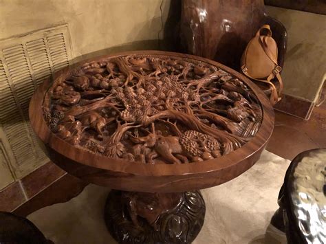 Wood Carving My Uncles Hand Carved Table He Commissioned While Living