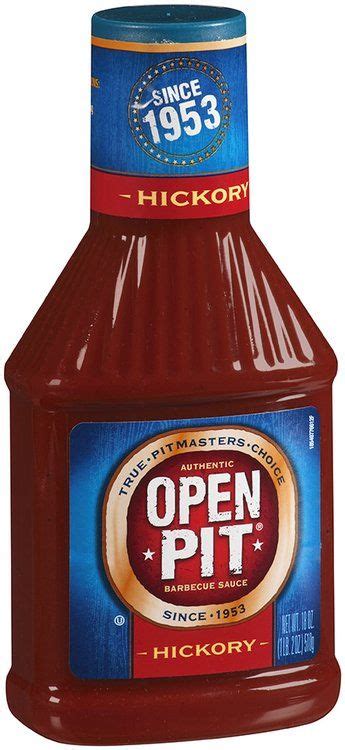 Open pit barbecue sauce, original, 156 ounce. Authentic Open Pit Hickory Barbecue Sauce 18 oz Squeeze ...
