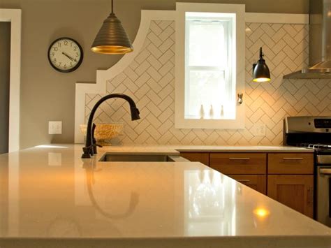 Herringbone Pattern Subway Tile Kitchen Backsplash Hgtv