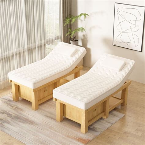 qm💯facial bed solid wood latex mattress beauty salon special bed moxibustion tattoo embroidery