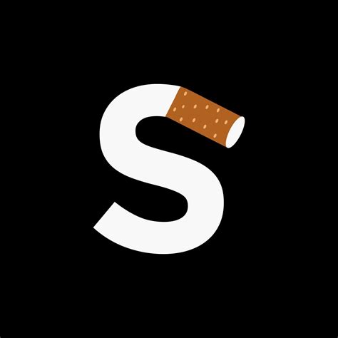 Letter S Smoke Logo Concept With Cigarette Icon Tobacco Logo Vector