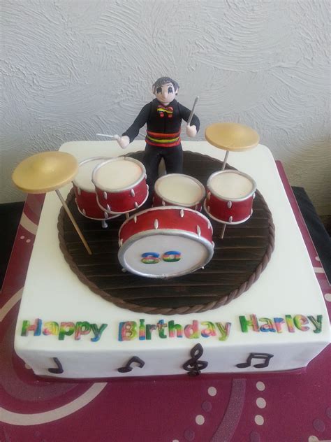 Sugarpaste Drums Birthday Cake 28th Birthday Cake Drum Birthday