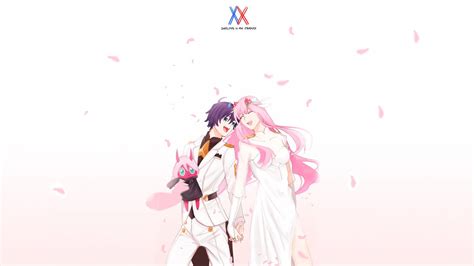 That will get you a zip file with all the images you see. darling in the franxx zero two hiro with white background and pink petals hd anime Wallpapers ...