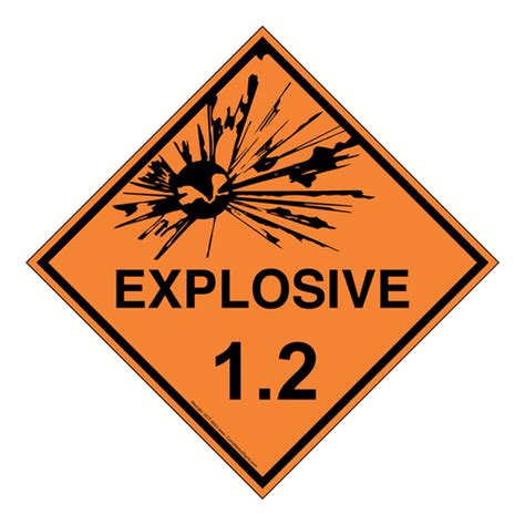 Explosive 1 2 Sign DOT 9843 Explosives