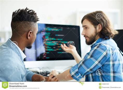 Meeting Of Programmers Stock Photo Image Of Website 123672120
