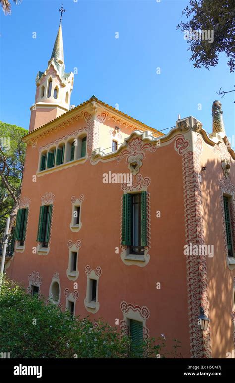The Antoni Gaudi Mansion And Museum At Park Guell Casa Gaudi Stock