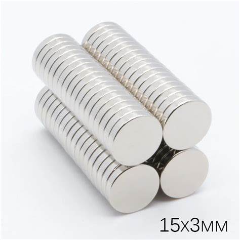 100pcs 15x3mm Super Strong Powerful Long Round Cylinder Magnets Rare
