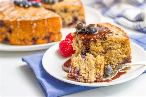 They are made with an oatmeal crust and loaded with fresh blueberries. Blueberry cake with chocolate sauce - a decadent topping to a healthy dessert! - Family Food on ...