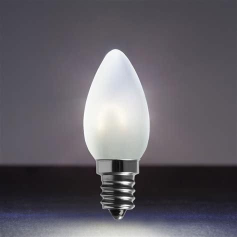 C7 Cool White Glass FlexFilament LED Vintage Christmas Light Bulbs