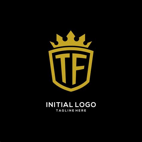 Initial Tf Logo Shield Crown Style Luxury Elegant Monogram Logo Design