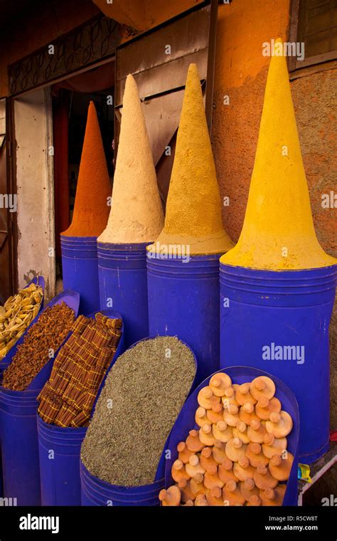 Spice Shop Marrakech Morocco North Africa Stock Photo Alamy